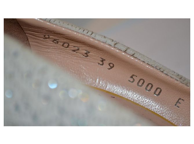 Décolleté Giuseppe Zanotti in pelle e cristalli beige taglia 39 - vista 7