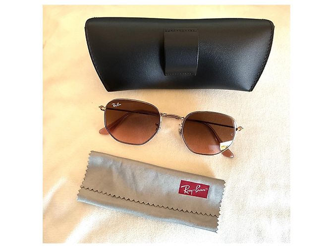 Ray-Ban RB3548N Gafas de sol Cobre Metal Lentes Marrón Degradado Dorado - vista 3