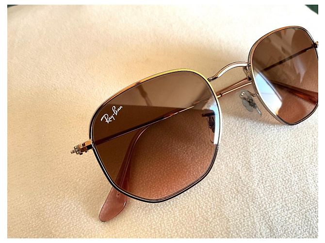 Ray-Ban RB3548N Gafas de sol Cobre Metal Lentes Marrón Degradado Dorado - vista 4