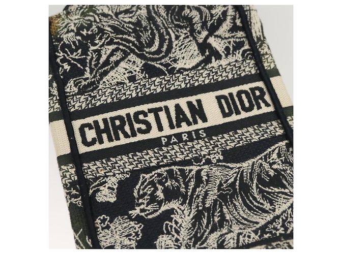 Borsa a mano verticale mini Christian Dior in tela 2 in 1 nera Auth 121850 Nero - vista 14