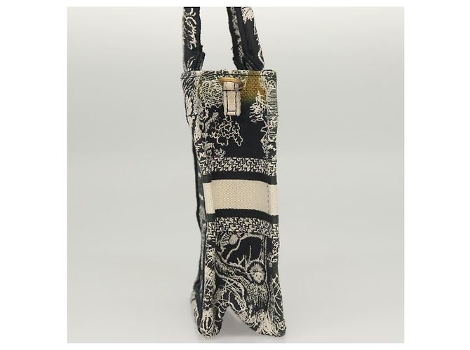 Borsa a mano verticale mini Christian Dior in tela 2 in 1 nera Auth 121850 Nero - vista 4