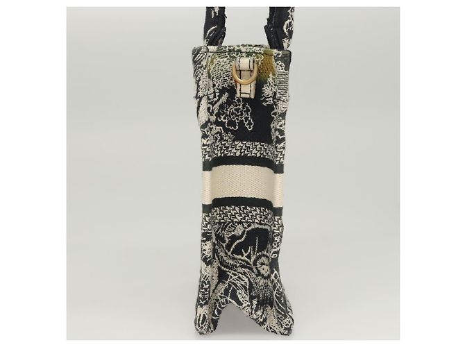 Borsa a mano verticale mini Christian Dior in tela 2 in 1 nera Auth 121850 Nero - vista 5