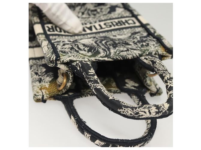 Borsa a mano verticale mini Christian Dior in tela 2 in 1 nera Auth 121850 Nero - vista 6