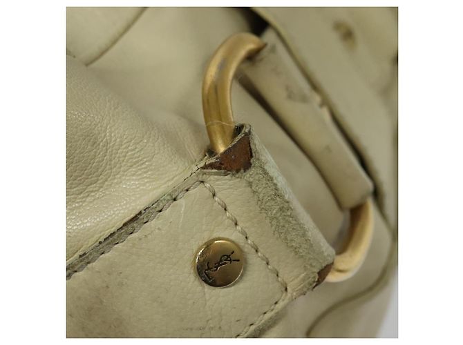 Borsa Tote in pelle beige oro SAINT LAURENT 169366 Auth bs28797 D'oro - vista 10