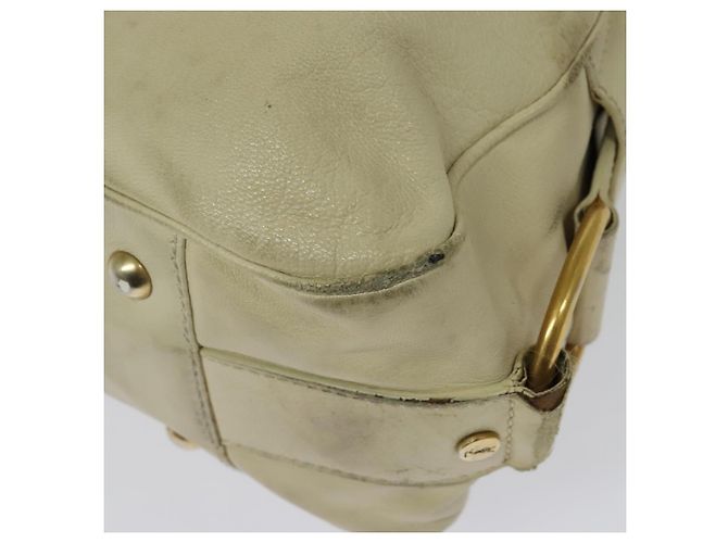 Borsa Tote in pelle beige oro SAINT LAURENT 169366 Auth bs28797 D'oro - vista 16
