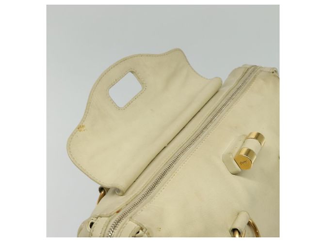 Borsa Tote in pelle beige oro SAINT LAURENT 169366 Auth bs28797 D'oro - vista 18