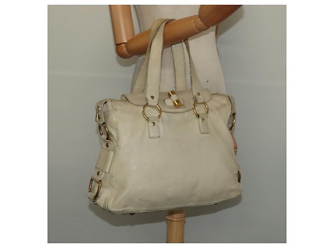 Borsa Tote in pelle beige oro SAINT LAURENT 169366 Auth bs28797 D'oro - vista 23