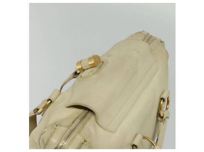 Borsa Tote in pelle beige oro SAINT LAURENT 169366 Auth bs28797 D'oro - vista 6