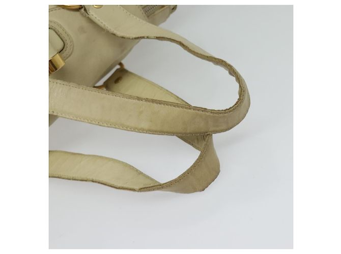 Borsa Tote in pelle beige oro SAINT LAURENT 169366 Auth bs28797 D'oro - vista 7