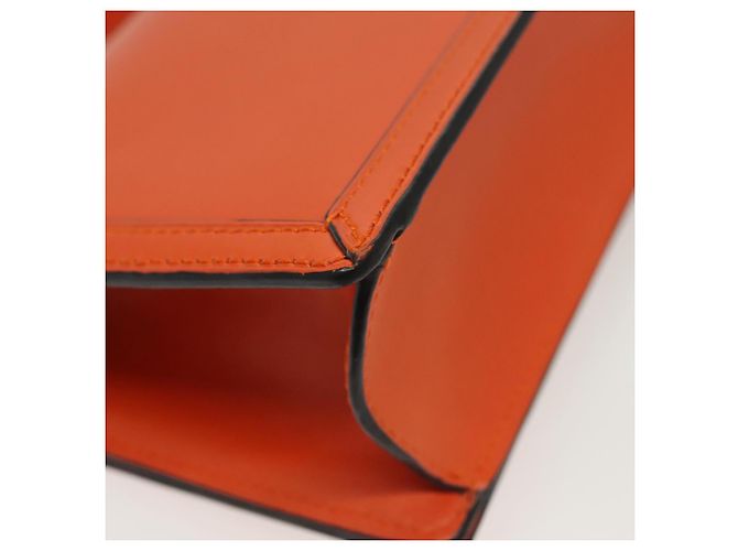 Borsa a Spalla LOEWE Barcellona in Pelle Arancione Auth BA4778 - vista 17