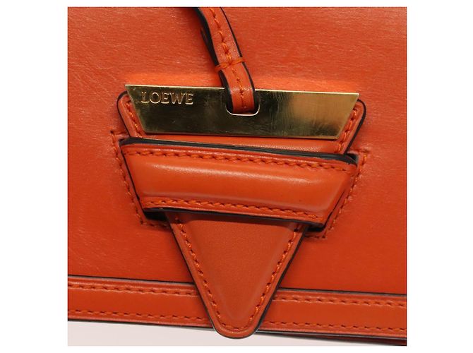 Borsa a Spalla LOEWE Barcellona in Pelle Arancione Auth BA4778 - vista 19