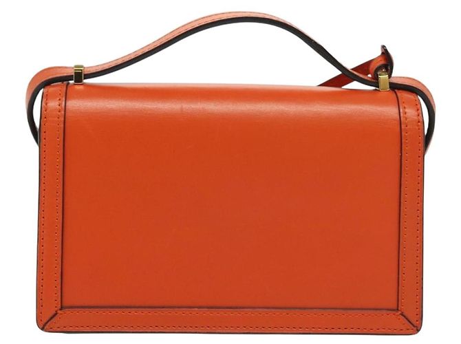 Borsa a Spalla LOEWE Barcellona in Pelle Arancione Auth BA4778 - vista 2