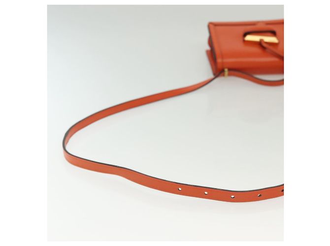 Borsa a Spalla LOEWE Barcellona in Pelle Arancione Auth BA4778 - vista 8