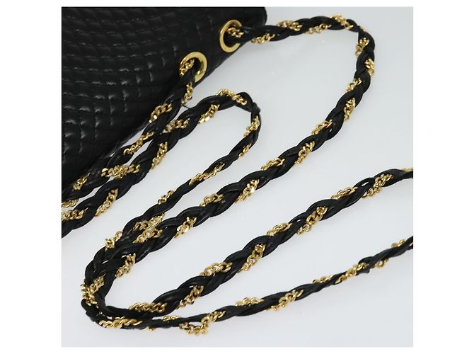 BALLY Borsa a Spalla con Catena Pelle Nera Oro Auth 138837 Nero D'oro - vista 7