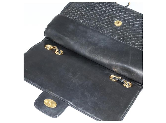 BALLY Borsa a Spalla con Catena Pelle Nera Oro Auth 138837 Nero D'oro - vista 9