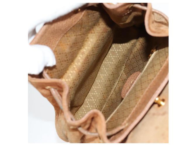 Bamboo Mochila de Bambú GUCCI Ante Marrón Oro 003 1705 0030 Auth BA4691 Castaño Dorado - vista 11