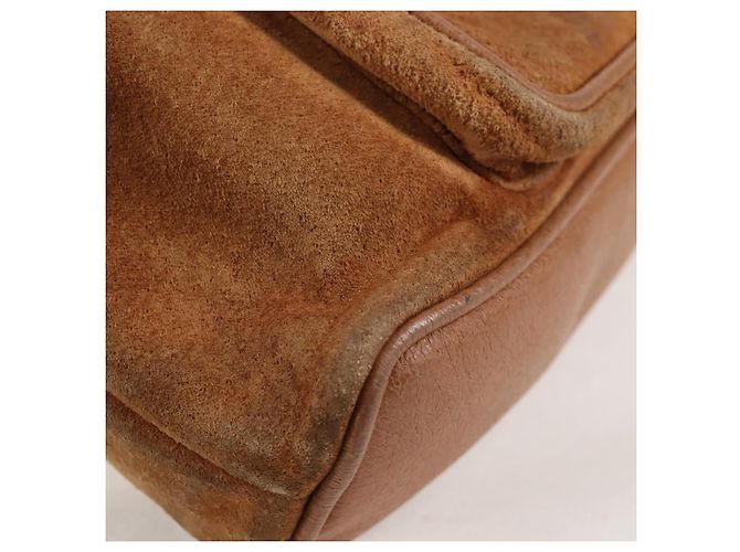 Bamboo Mochila de Bambú GUCCI Ante Marrón Oro 003 1705 0030 Auth BA4691 Castaño Dorado - vista 16