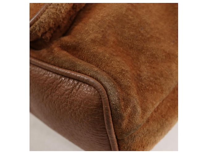 Bamboo Mochila de Bambú GUCCI Ante Marrón Oro 003 1705 0030 Auth BA4691 Castaño Dorado - vista 17