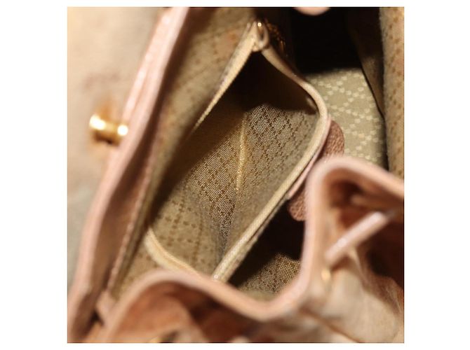 Bamboo Mochila de Bambú GUCCI Ante Marrón Oro 003 1705 0030 Auth BA4691 Castaño Dorado - vista 24