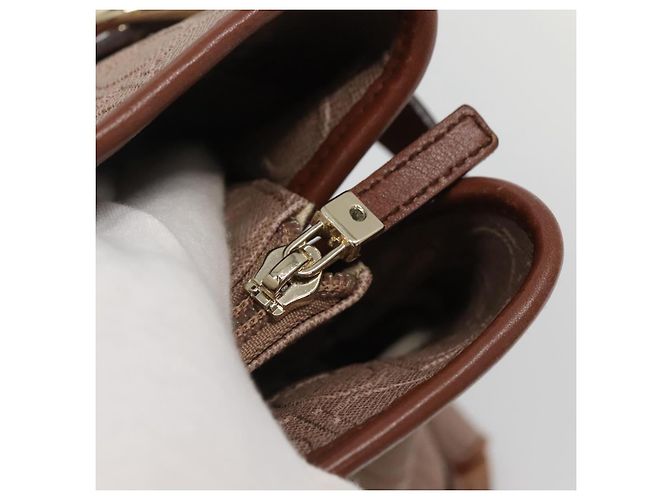 Borsa Tote Gancini in Pelle Marrone e Oro Auth 138354 di Salvatore Ferragamo - vista 10