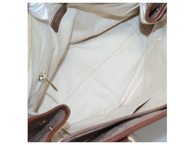 Borsa Tote Gancini in Pelle Marrone e Oro Auth 138354 di Salvatore Ferragamo - vista 11