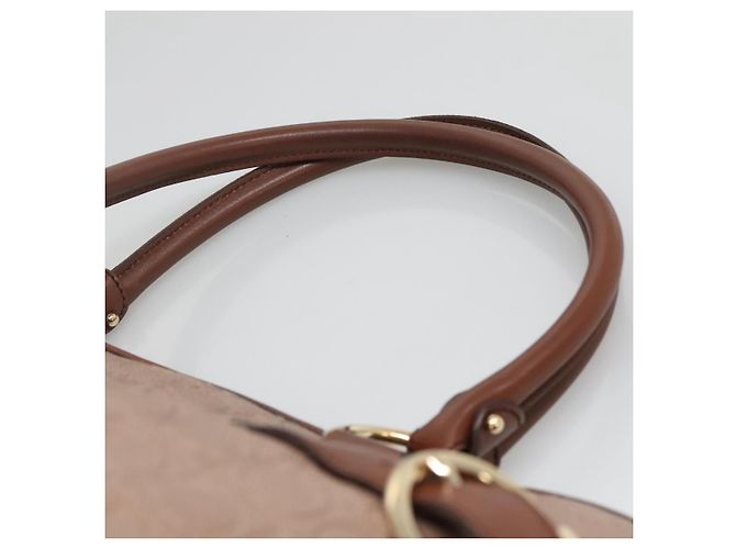 Borsa Tote Gancini in Pelle Marrone e Oro Auth 138354 di Salvatore Ferragamo - vista 8