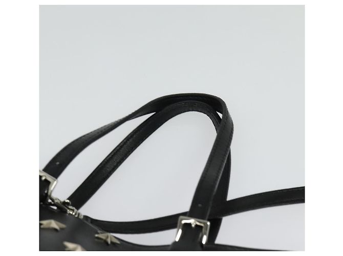 Borsa a mano in pelle Valentino con borchie 2 in 1 nera argento autentica bs28756 Nero - vista 14