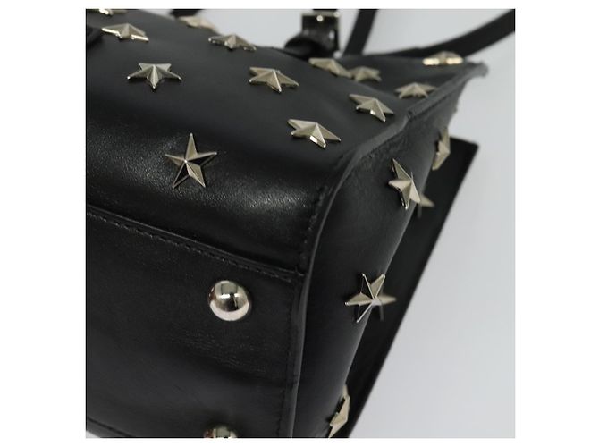 Borsa a mano in pelle Valentino con borchie 2 in 1 nera argento autentica bs28756 Nero - vista 16
