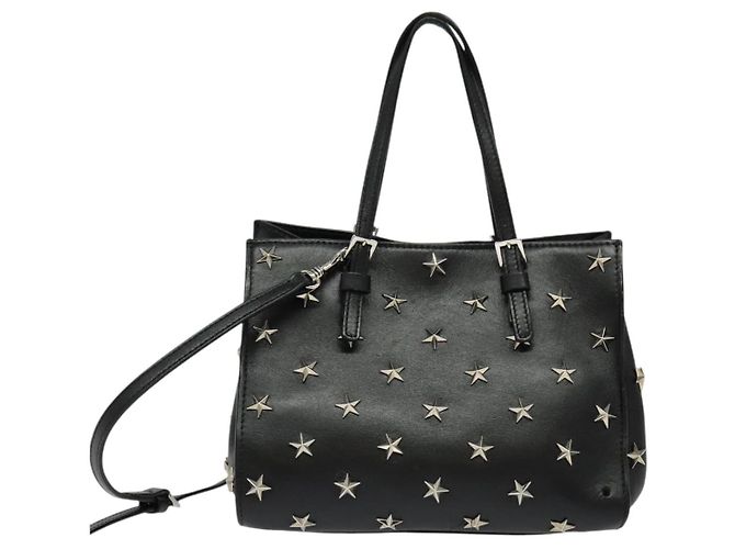 Borsa a mano in pelle Valentino con borchie 2 in 1 nera argento autentica bs28756 Nero - vista 2