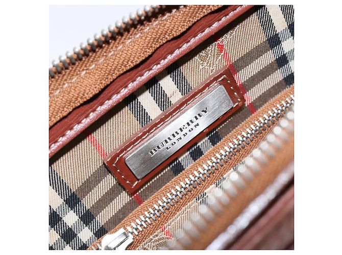 Borsa a mano in pelle marrone dorato BURBERRY Auth bs28752 D'oro - vista 10