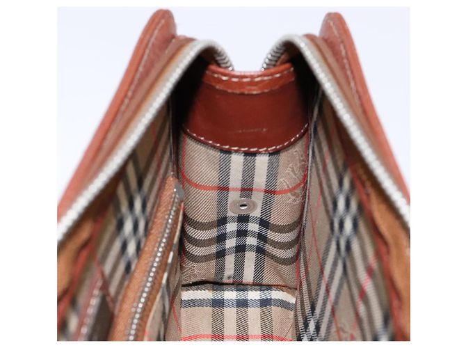 Borsa a mano in pelle marrone dorato BURBERRY Auth bs28752 D'oro - vista 18