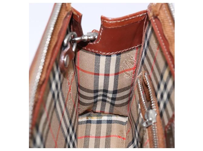 Borsa a mano in pelle marrone dorato BURBERRY Auth bs28752 D'oro - vista 19