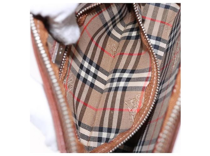 Borsa a mano in pelle marrone dorato BURBERRY Auth bs28752 D'oro - vista 20