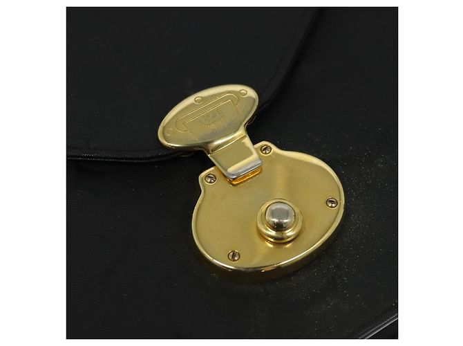 Borsa a spalla MCM Vicetos Logogram PVC Nero Oro Auth BA2965 D'oro - vista 14