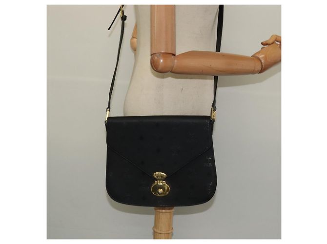 Borsa a spalla MCM Vicetos Logogram PVC Nero Oro Auth BA2965 D'oro - vista 25