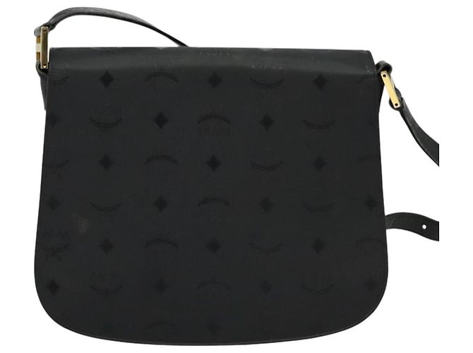 Borsa a spalla MCM Vicetos Logogram PVC Nero Oro Auth BA2965 D'oro - vista 3