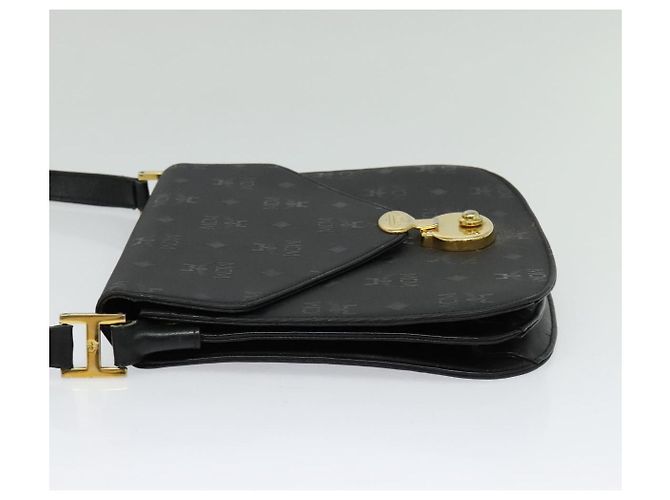Borsa a spalla MCM Vicetos Logogram PVC Nero Oro Auth BA2965 D'oro - vista 4