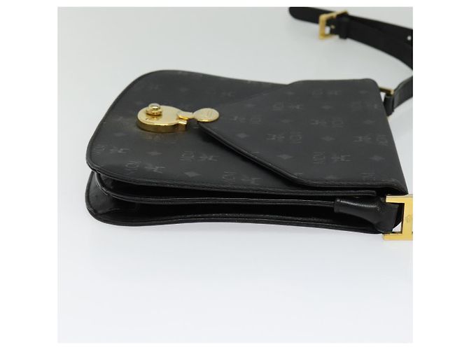 Borsa a spalla MCM Vicetos Logogram PVC Nero Oro Auth BA2965 D'oro - vista 5