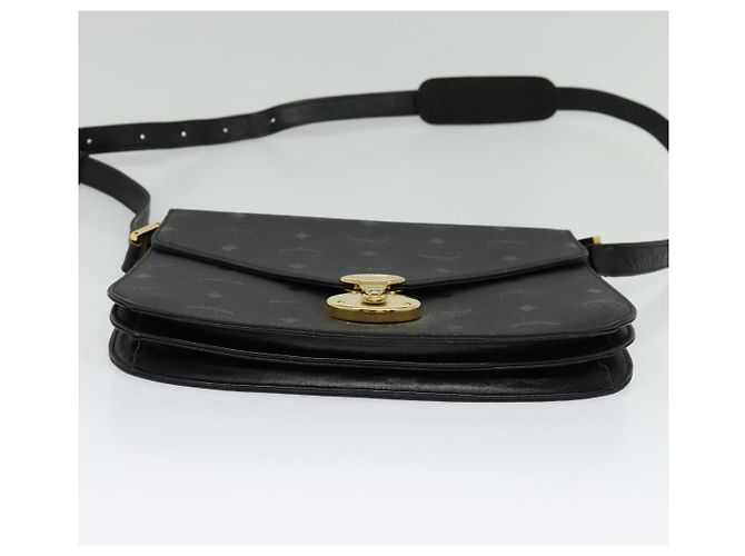 Borsa a spalla MCM Vicetos Logogram PVC Nero Oro Auth BA2965 D'oro - vista 9