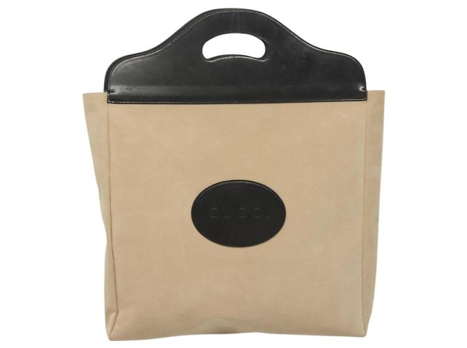 Borsa a Mano GUCCI Camoscio Beige 002 8000 Auth BA3177 - vista 2