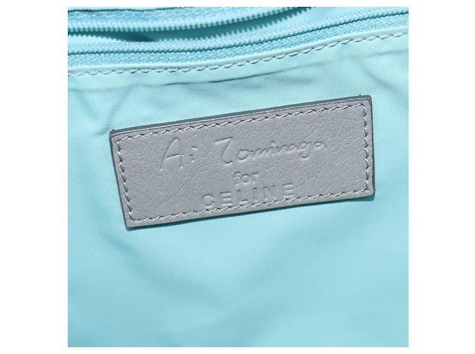 Céline Borsa a Spalla Sulky in PVC Grigio Argento Auth bs27193 Marrone - vista 14