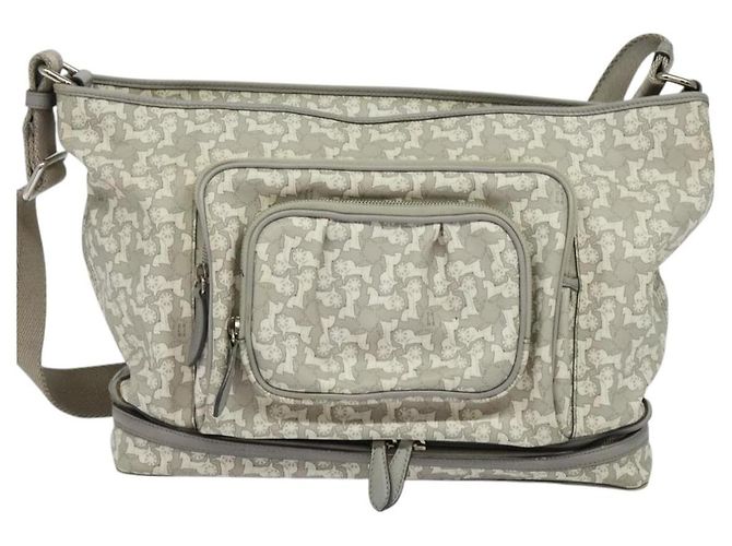 Céline Borsa a Spalla Sulky in PVC Grigio Argento Auth bs27193 Marrone - vista 2