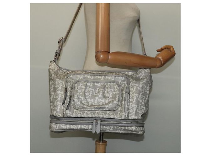 Céline Borsa a Spalla Sulky in PVC Grigio Argento Auth bs27193 Marrone - vista 21