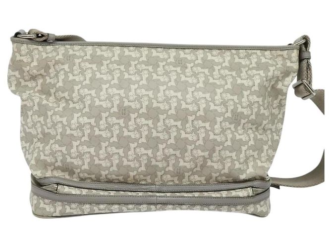 Céline Borsa a Spalla Sulky in PVC Grigio Argento Auth bs27193 Marrone - vista 3
