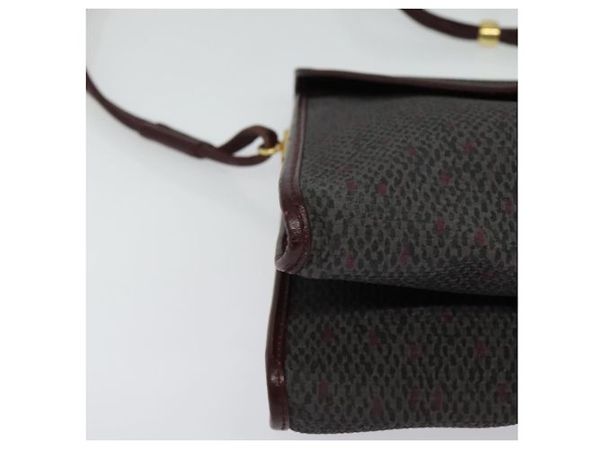 Bolso de Hombro SAINT LAURENT de Lona Recubierta Burdeos Oro Auth BA4193 Dorado - vista 10