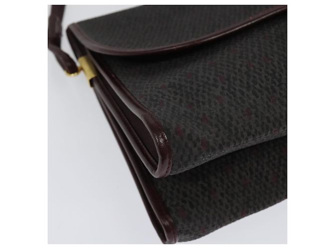Bolso de Hombro SAINT LAURENT de Lona Recubierta Burdeos Oro Auth BA4193 Dorado - vista 12