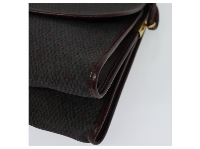 Bolso de Hombro SAINT LAURENT de Lona Recubierta Burdeos Oro Auth BA4193 Dorado - vista 13