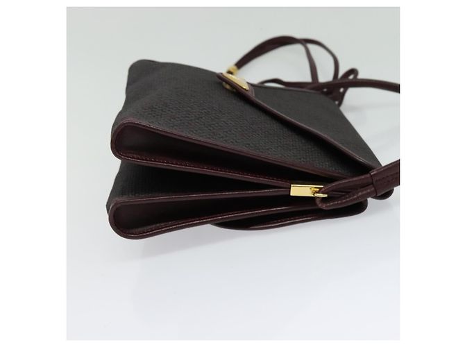 Bolso de Hombro SAINT LAURENT de Lona Recubierta Burdeos Oro Auth BA4193 Dorado - vista 5