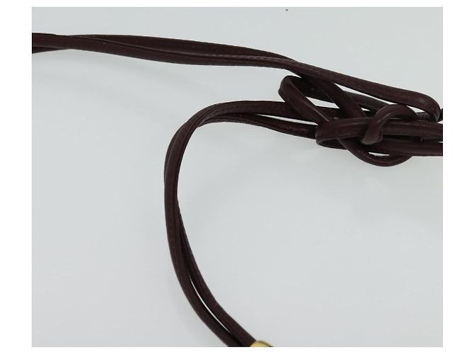 Bolso de Hombro SAINT LAURENT de Lona Recubierta Burdeos Oro Auth BA4193 Dorado - vista 8