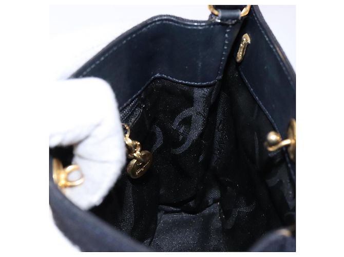 Borsa Vala in tela nera e oro Auth 138464 di Salvatore Ferragamo Nero D'oro - vista 17
